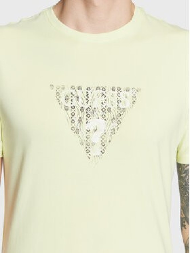 Guess T-Shirt Geo Triangle M3GI23 J1314 Zielony Slim Fit