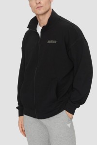 GUESS Czarna bluza męska z lampasami Emis