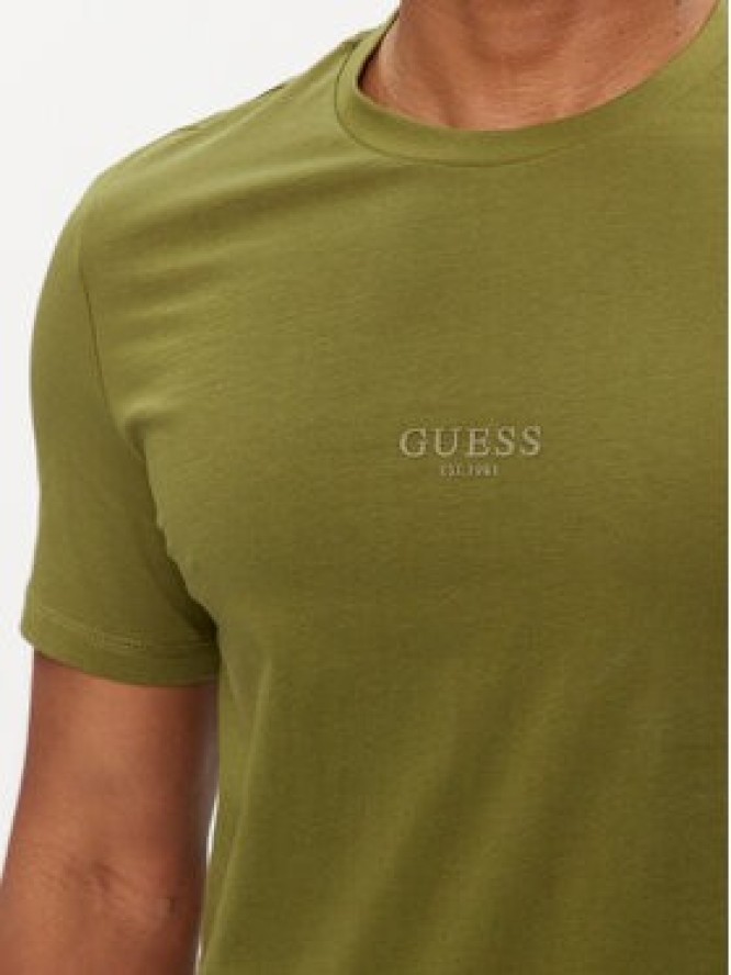 Guess T-Shirt Aidy M2YI72 I3Z14 Zielony Slim Fit