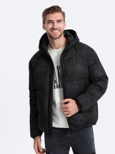 Kurtka męska puffer - czarna V14 C529 - XL