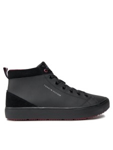 Tommy Hilfiger Sneakersy Th Hi Vulc Cleat Lth Mix FM0FM04883 Czarny