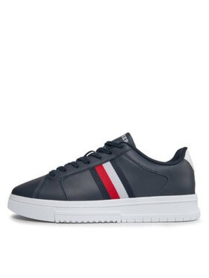 Tommy Hilfiger Sneakersy Supercup Lth Stripes Ess FM0FM04895 Granatowy