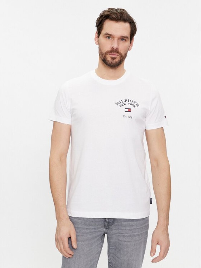 Tommy Hilfiger T-Shirt Arch Varsity MW0MW33689 Biały Regular Fit