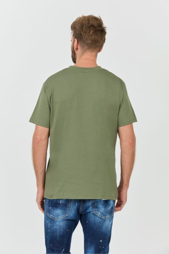 BALMAIN Zielony t-shirt Flock&foil T-shirt Bulky Fit