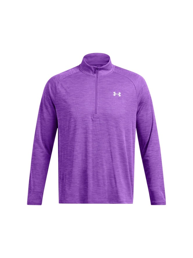 Longsleeve treningowy męski Under Armour UA Tech Textured 1/2 Zip - fioletowy