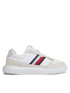 Tommy Hilfiger Sneakersy Light Cupsole Lth Mix Stripes FM0FM04889 Biały