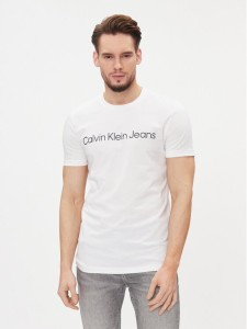 Calvin Klein Jeans T-Shirt J30J322552 Biały Slim Fit