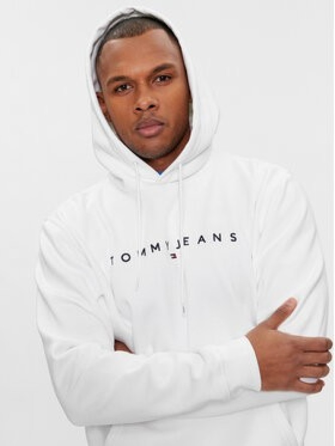 Tommy Jeans Bluza Linear Logo DM0DM17985 Biały Regular Fit