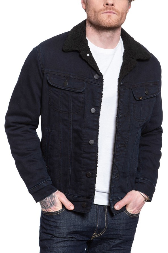 KURTKA JEANSOWA LEE SHERPA JACKET CLEAN BALLAD L87AQCKV