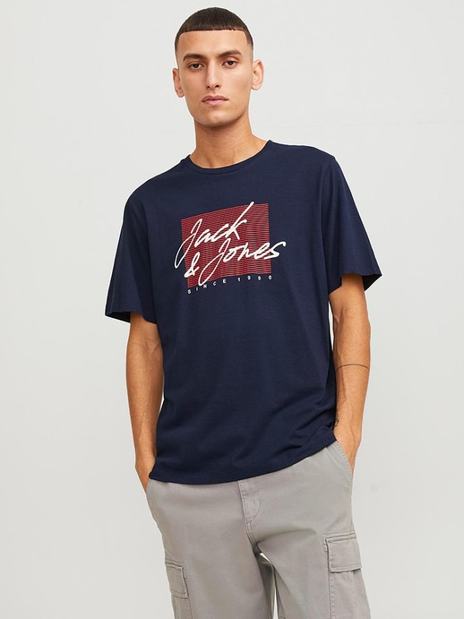 Jack & Jones Koszulki (2 szt.) w kolorze białym i granatowym rozmiar: M