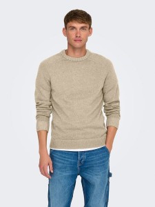 ONLY & SONS Sweter w kolorze beżowym rozmiar: L