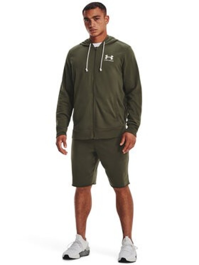 Under Armour Szorty sportowe UA RIVAL TERRY SHORT 1361631 Khaki Regular Fit