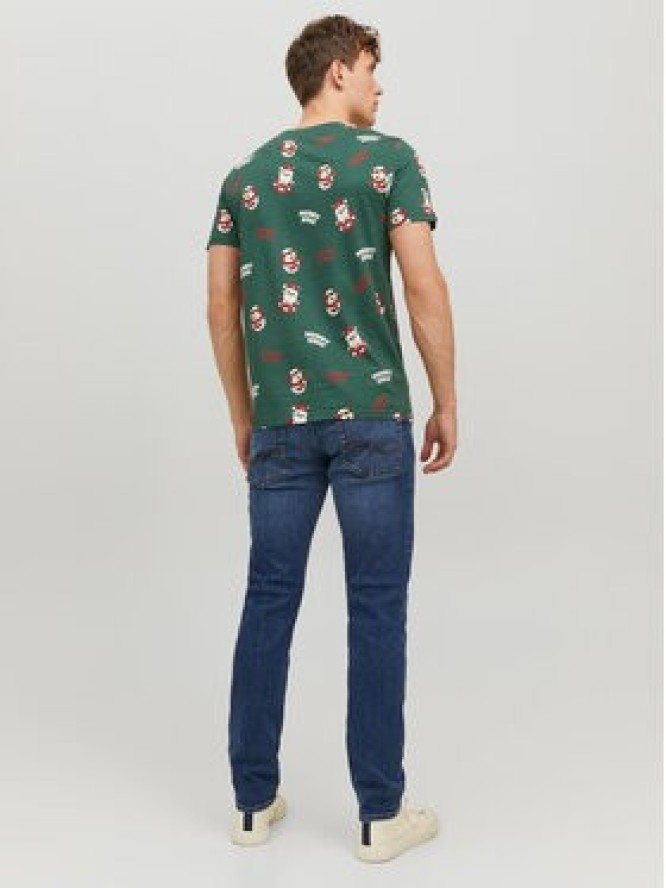 Jack&Jones T-Shirt Christmas 12221442 Zielony Regular Fit