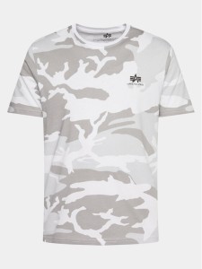 Alpha Industries T-Shirt Basic T Small Logo Camo 188505C Szary Regular Fit