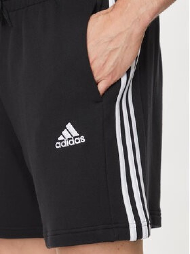 adidas Szorty sportowe Essentials French Terry 3-Stripes Shorts IC9435 Czarny Regular Fit