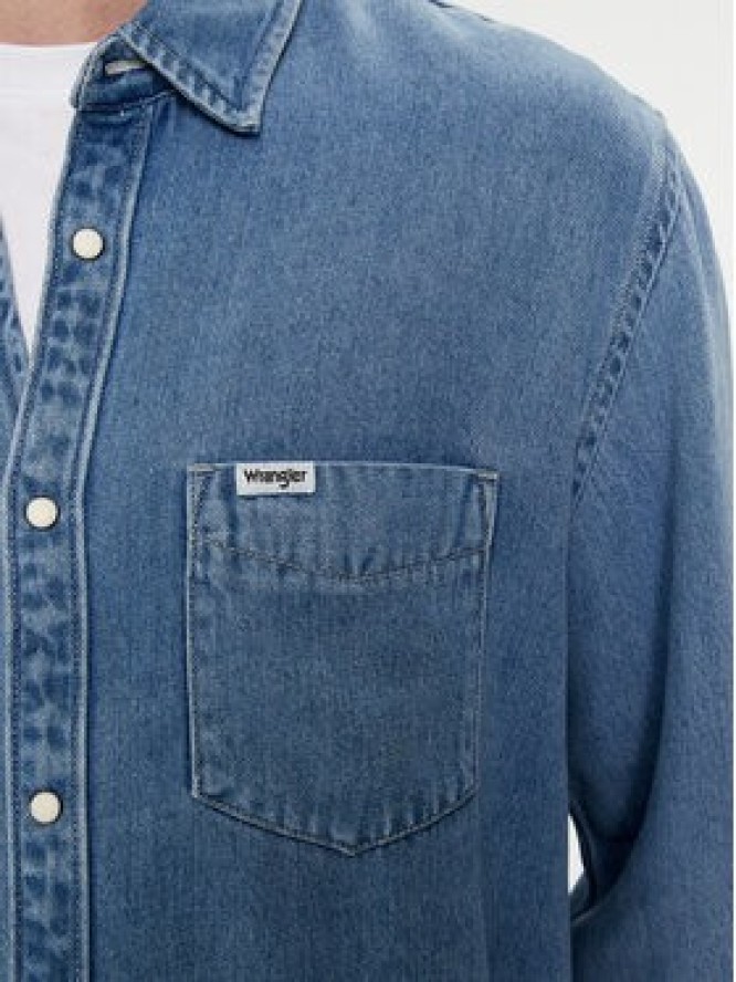 Wrangler Koszula jeansowa 112350578 Niebieski Regular Fit