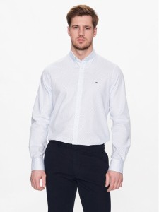 Tommy Hilfiger Koszula Oxford Print MW0MW30634 Biały Slim Fit