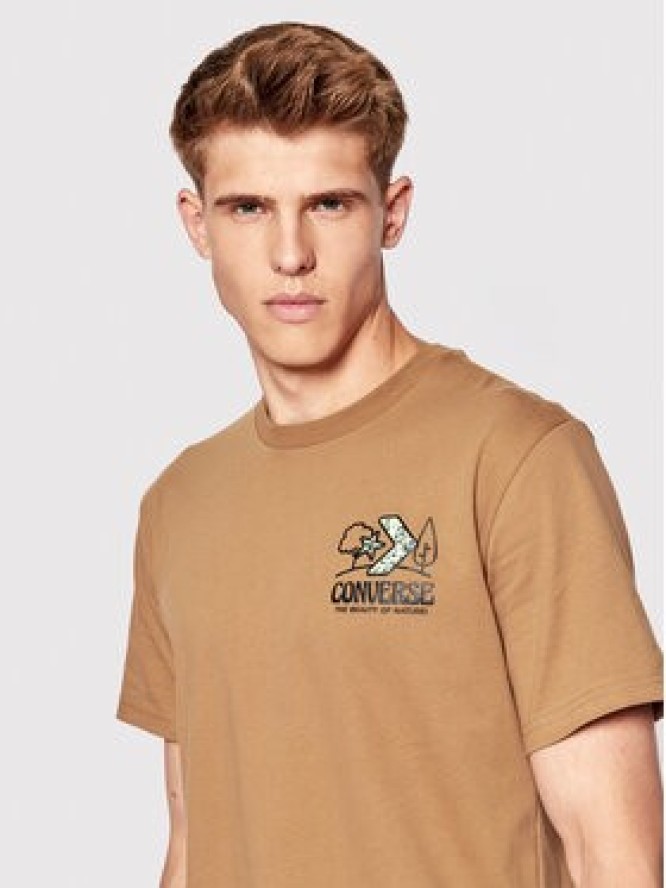 Converse T-Shirt 10023269-A04 Brązowy Standard Fit