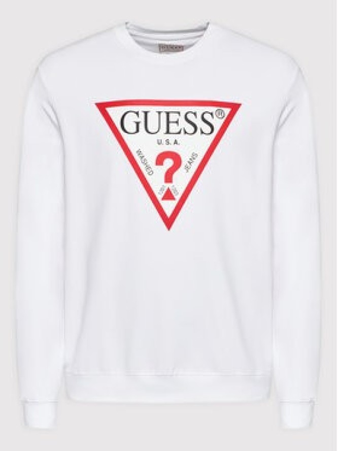 Guess Bluza Audley M2YQ37 K6ZS1 Biały Slim Fit