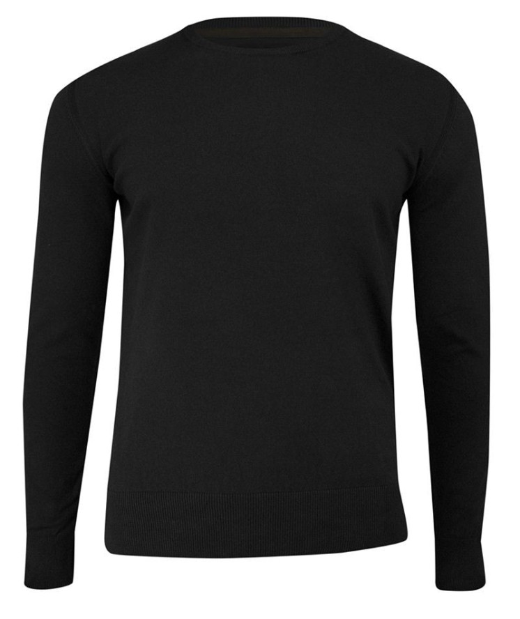 Sweter Czarny z Okrągłym Dekoltem (U-neck), Klasyczny -JUST YUPPI- Męski
