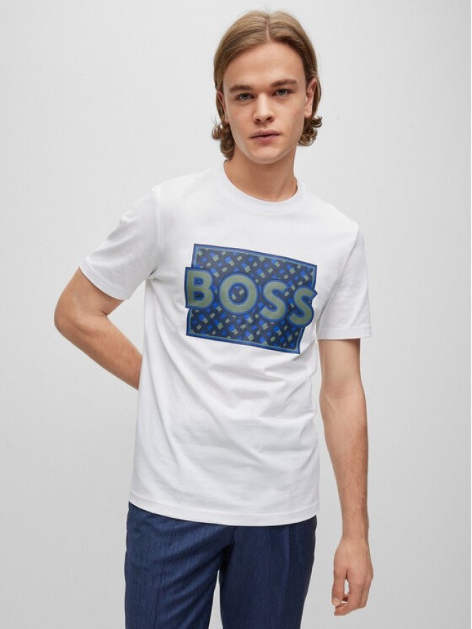 Boss T-Shirt 50489334 Biały Regular Fit