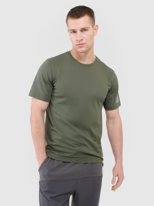 T-shirt regular z nadrukiem męski Outhorn - khaki