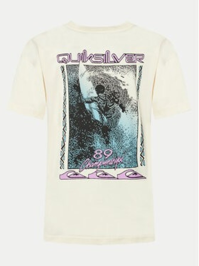 Quiksilver T-Shirt Back Flash EQYZT07605 Écru Regular Fit