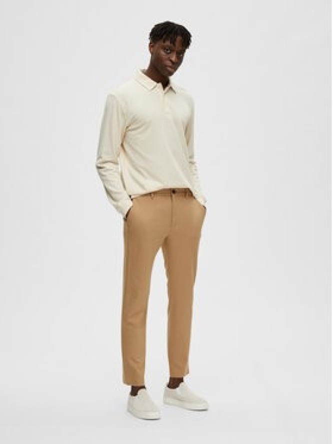 Selected Homme Spodnie materiałowe 16085270 Brązowy Slim Fit