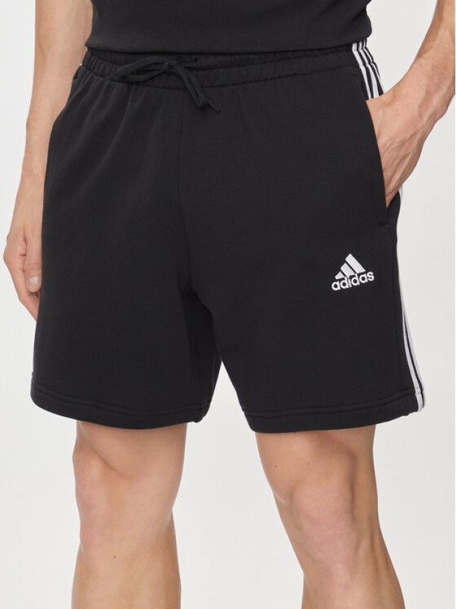 adidas Szorty sportowe Essentials French Terry 3-Stripes Shorts IC9435 Czarny Regular Fit