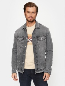 Pepe Jeans Kurtka jeansowa PM402805 Szary Regular Fit