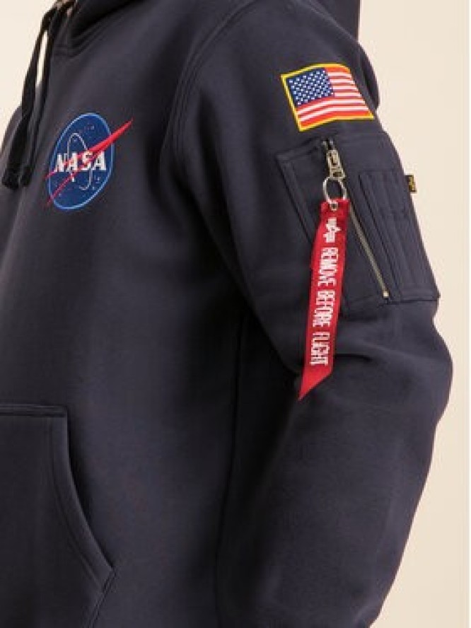 Alpha Industries Bluza Nasa 178317 Granatowy Regular Fit