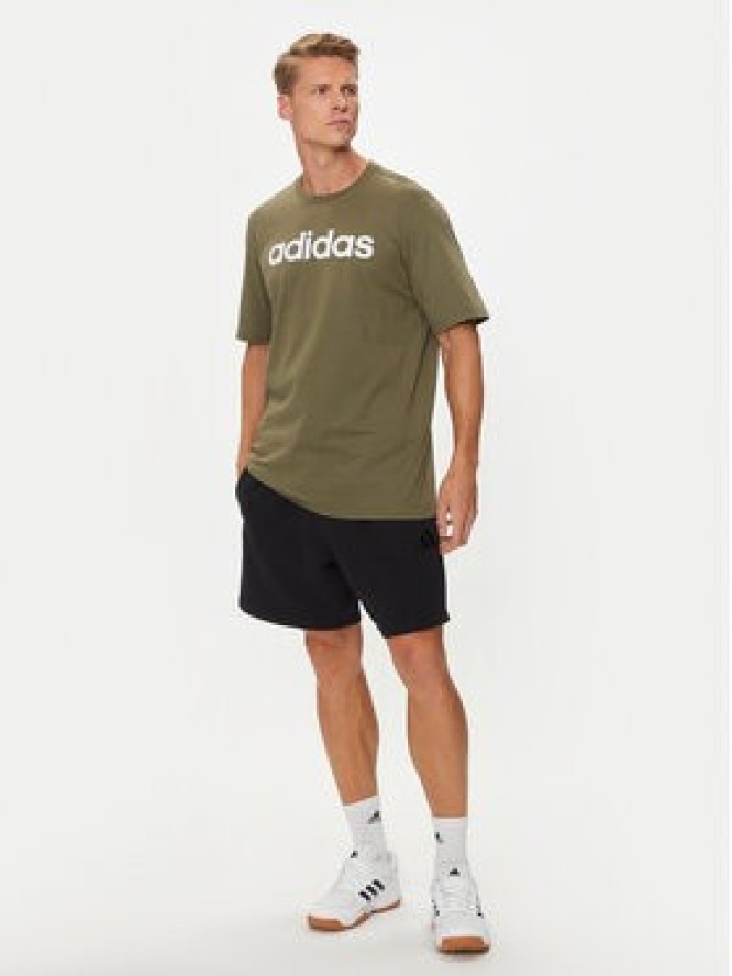 adidas T-Shirt Essentials Linear Logo IC9280 Zielony Regular Fit