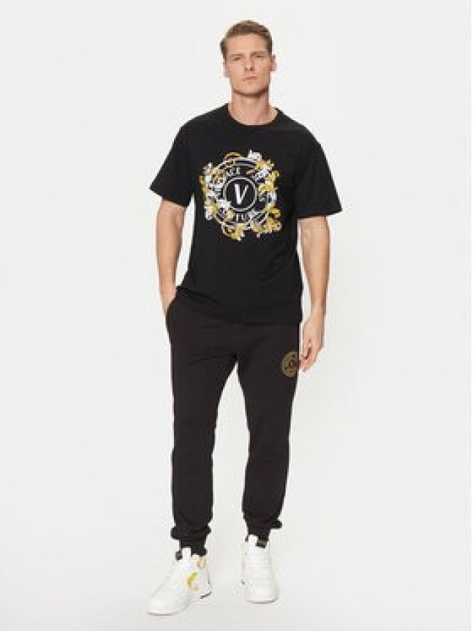 Versace Jeans Couture T-Shirt 78GAHC01 Czarny Regular Fit