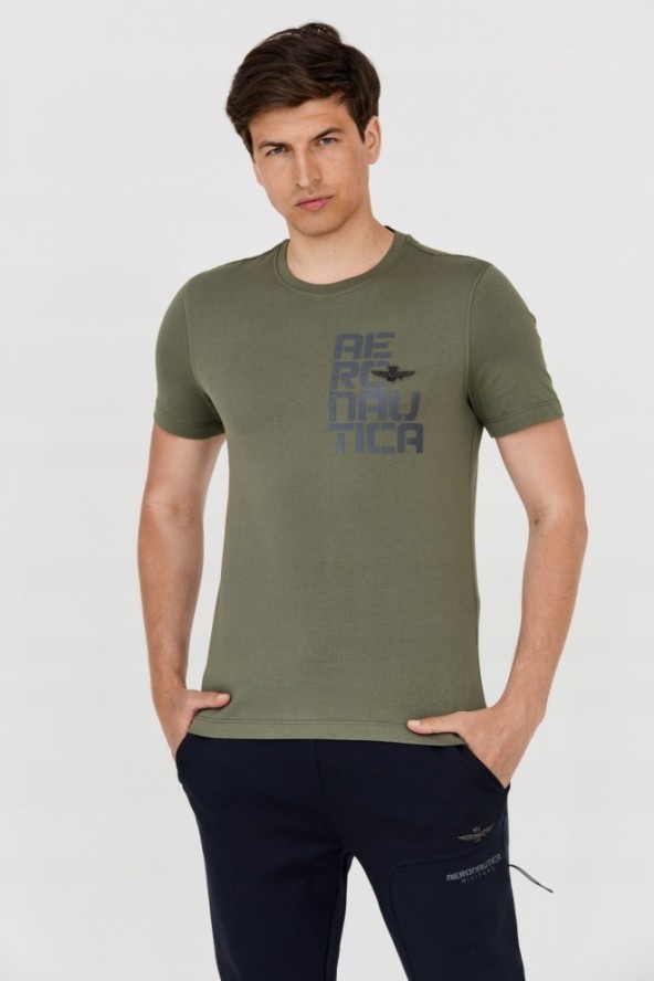 AERONAUTICA MILITARE Zielony t-shirt męski