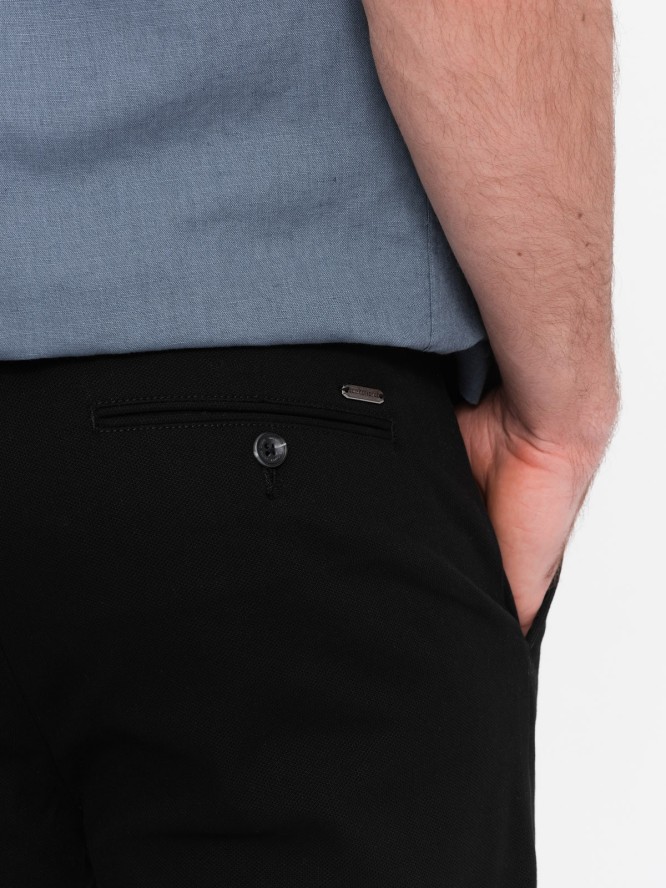 Spodnie męskie chino SLIM FIT - czarne V4 OM-PACP-0186 - XXL