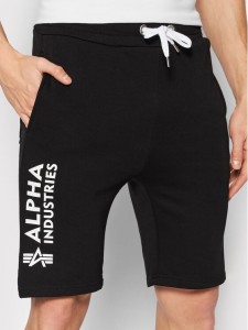 Alpha Industries Szorty sportowe Basic 116364 Czarny Regular Fit