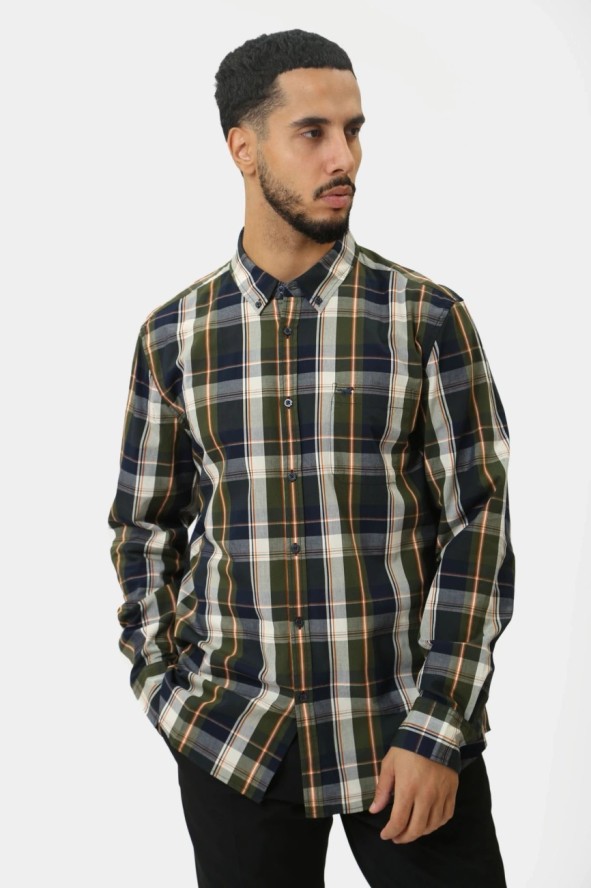 Męska Koszula MUSTANG Chester Green Multi Check 1015624 12644