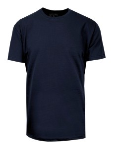 T-Shirt Bawełniany Granatowy Męski Bez Nadruku, Koszulka, Krótki Rękaw, Basic, U-neck