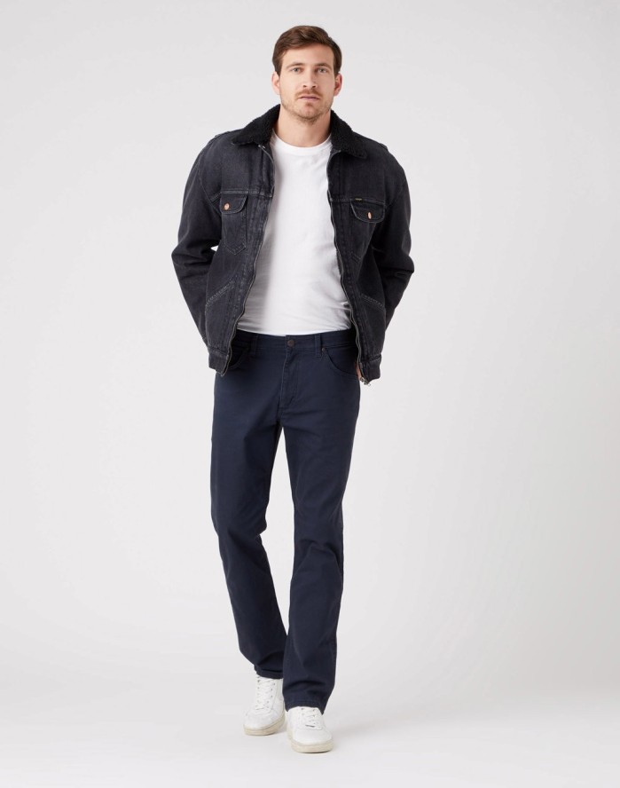 WRANGLER GREENSBORO MĘSKIE SPODNIE JEANSOWE DARK NAVY W15Q71XAE