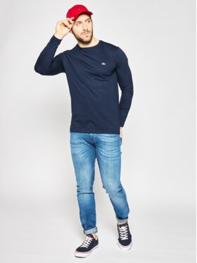 Lacoste Longsleeve TH6712 Granatowy Regular Fit