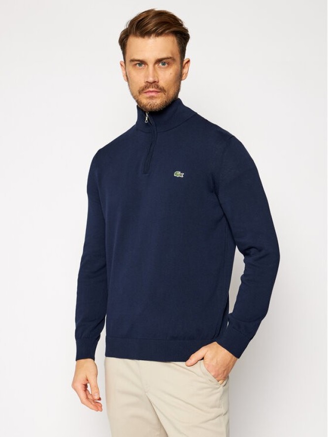 Lacoste Sweter AH1980 Granatowy Classic Fit