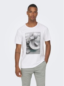 Only & Sons T-Shirt 22026378 Biały Regular Fit