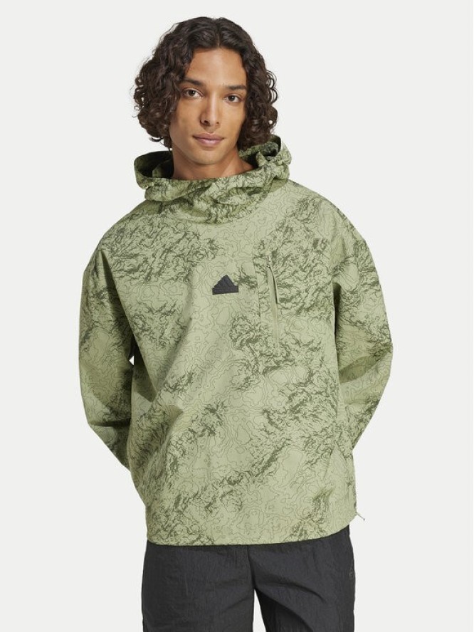 adidas Kurtka anorak City Escape IY1517 Zielony Loose Fit