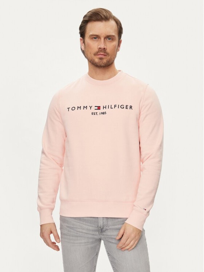 Tommy Hilfiger Bluza Logo MW0MW11596 Różowy Regular Fit