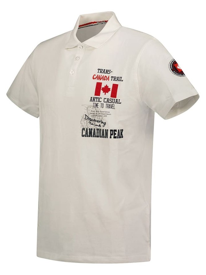 Canadian Peak Koszulka polo "Kantrail" w kolorze białym rozmiar: S