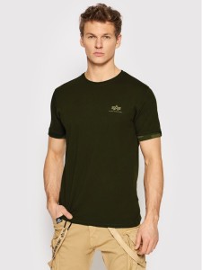 Alpha Industries T-Shirt Roll-Up 106509 Brązowy Regular Fit