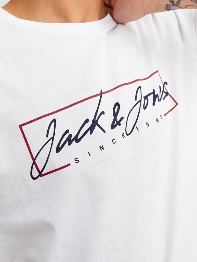 Jack & Jones Koszulki (2 szt.) w kolorze białym i granatowym rozmiar: M
