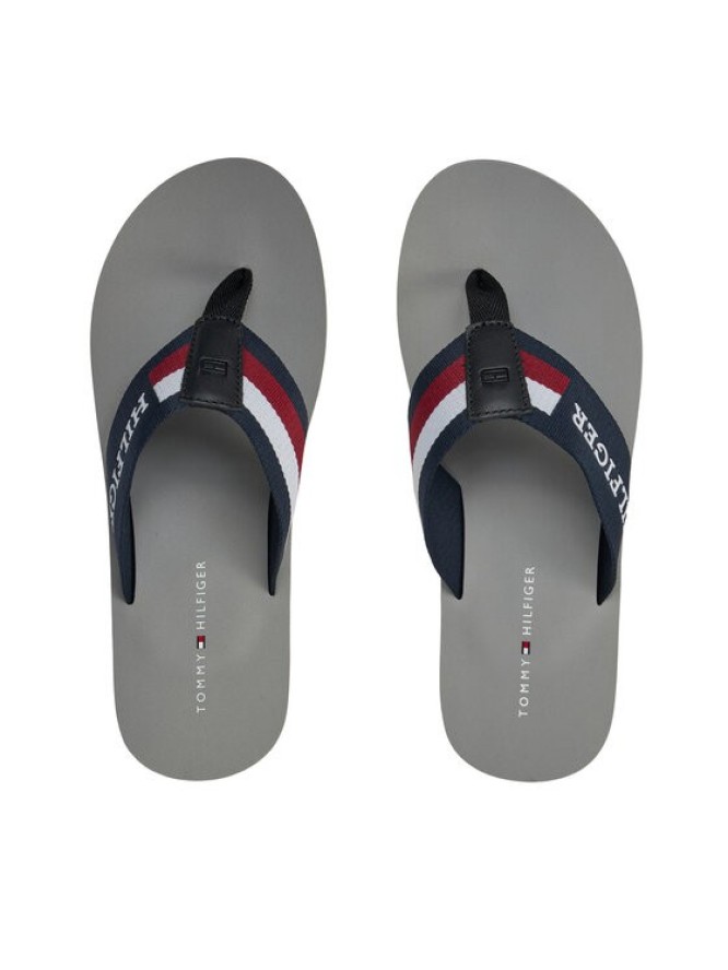 Tommy Hilfiger Japonki Corporate Monotype Beach Sandal FM0FM04913 Srebrny