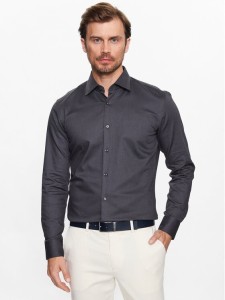 Boss Koszula 50470583 Szary Slim Fit