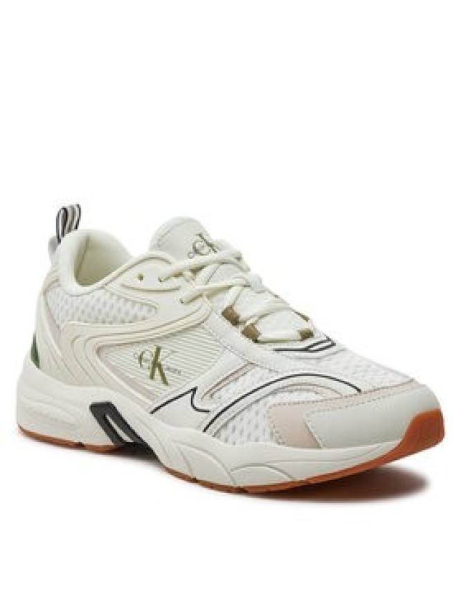 Calvin Klein Jeans Sneakersy Retro Tennis Low Mix Ml Met YM0YM00931 Écru